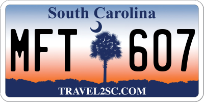 SC license plate MFT607