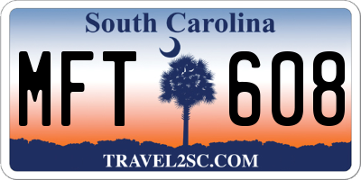 SC license plate MFT608