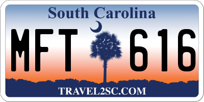 SC license plate MFT616
