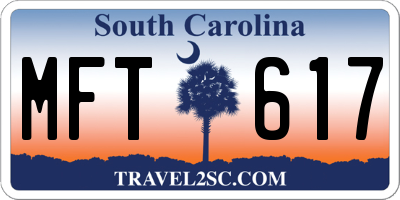 SC license plate MFT617