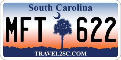 SC license plate MFT622