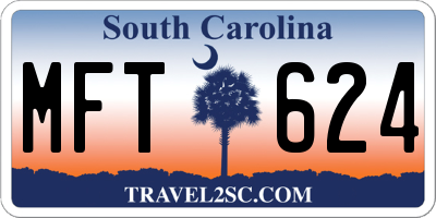 SC license plate MFT624