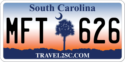 SC license plate MFT626