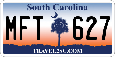SC license plate MFT627