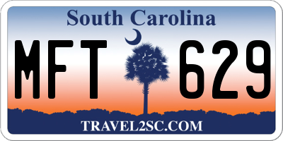 SC license plate MFT629
