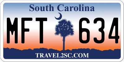SC license plate MFT634