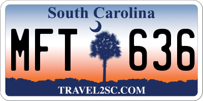 SC license plate MFT636
