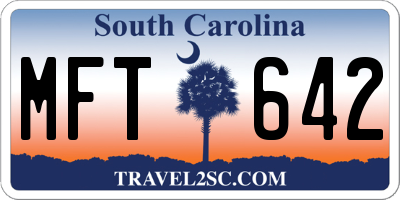 SC license plate MFT642