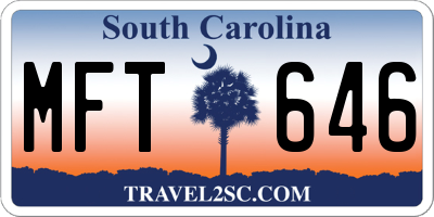 SC license plate MFT646