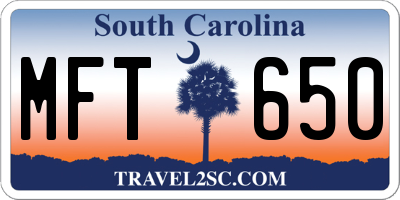SC license plate MFT650