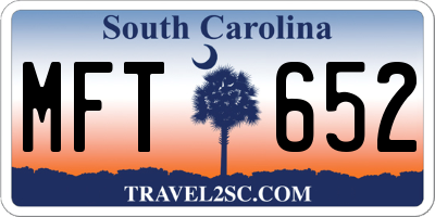 SC license plate MFT652