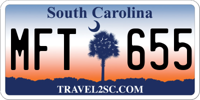 SC license plate MFT655