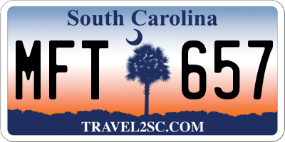 SC license plate MFT657