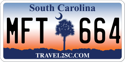 SC license plate MFT664