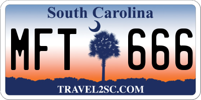 SC license plate MFT666