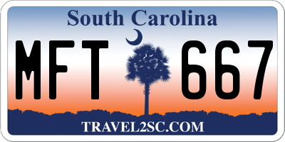 SC license plate MFT667