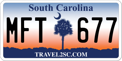 SC license plate MFT677