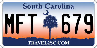 SC license plate MFT679