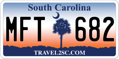 SC license plate MFT682