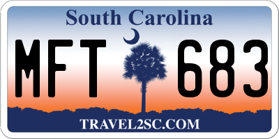 SC license plate MFT683