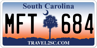 SC license plate MFT684