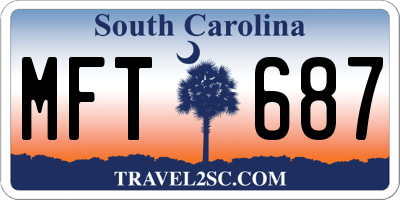 SC license plate MFT687