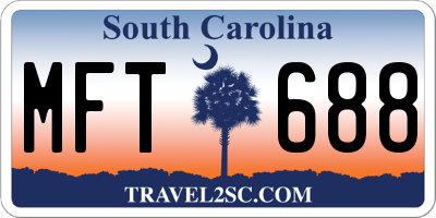 SC license plate MFT688