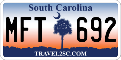 SC license plate MFT692