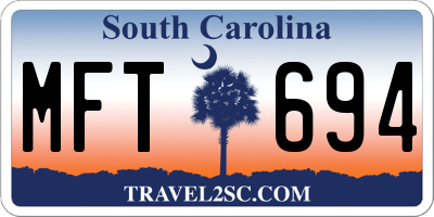 SC license plate MFT694
