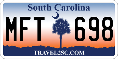 SC license plate MFT698