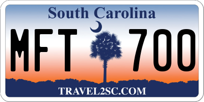 SC license plate MFT700