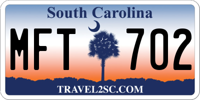 SC license plate MFT702