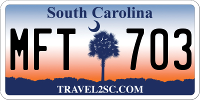 SC license plate MFT703