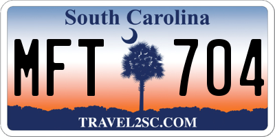 SC license plate MFT704