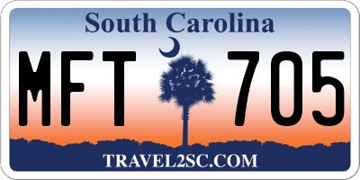 SC license plate MFT705