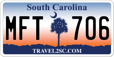 SC license plate MFT706