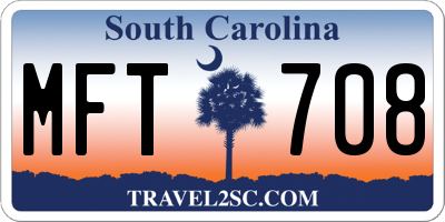 SC license plate MFT708