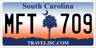 SC license plate MFT709