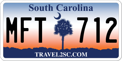 SC license plate MFT712