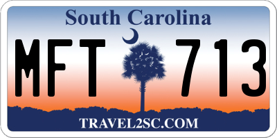 SC license plate MFT713
