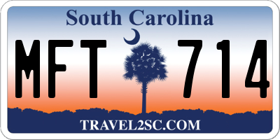 SC license plate MFT714