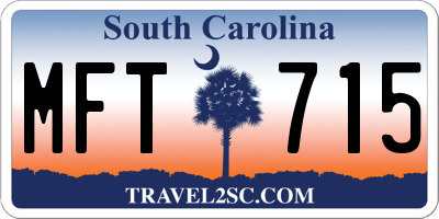 SC license plate MFT715