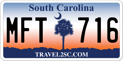 SC license plate MFT716