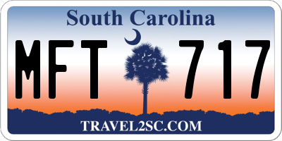SC license plate MFT717