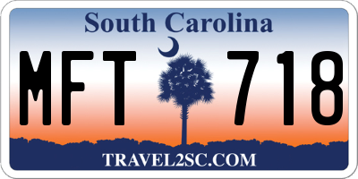 SC license plate MFT718