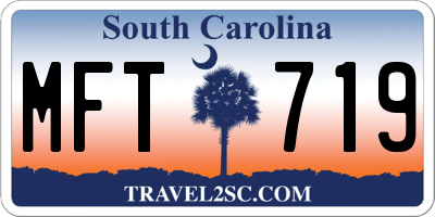 SC license plate MFT719