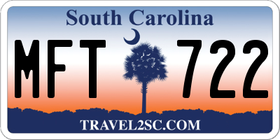 SC license plate MFT722