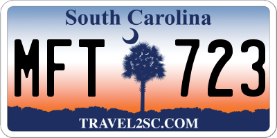 SC license plate MFT723