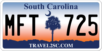 SC license plate MFT725