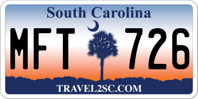 SC license plate MFT726